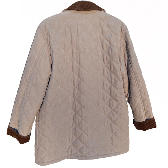 Vintage utex quilted barn jacket khaki w brown corduroy + removable liner est XL - Picture 2 of 8